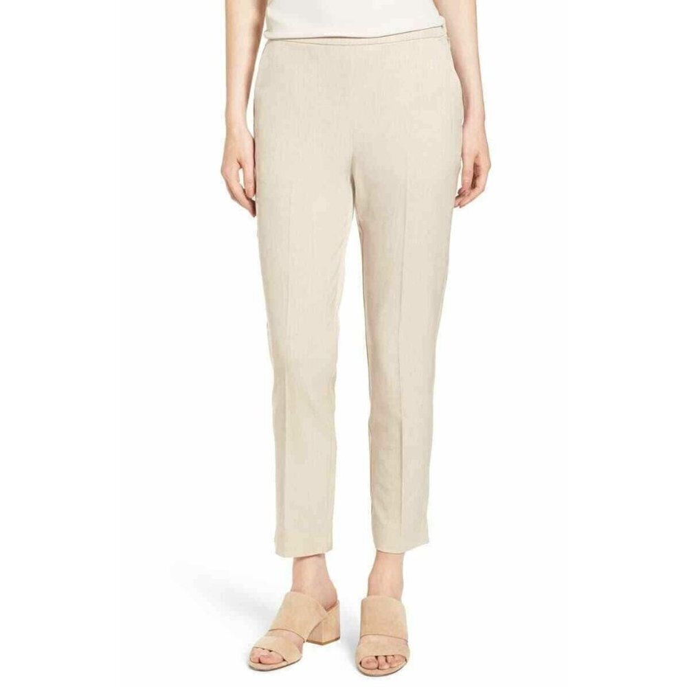 Eileen Fisher Womens High Waist Tapered Pants In Buttercream Size 18 $ - Picture 2 of 12